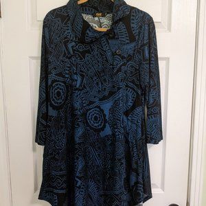 Zulily Blue and Black Sweater Tunic Dress